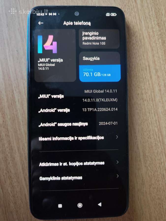 Redmi Note 10s nepasikrauna ? Dalimis