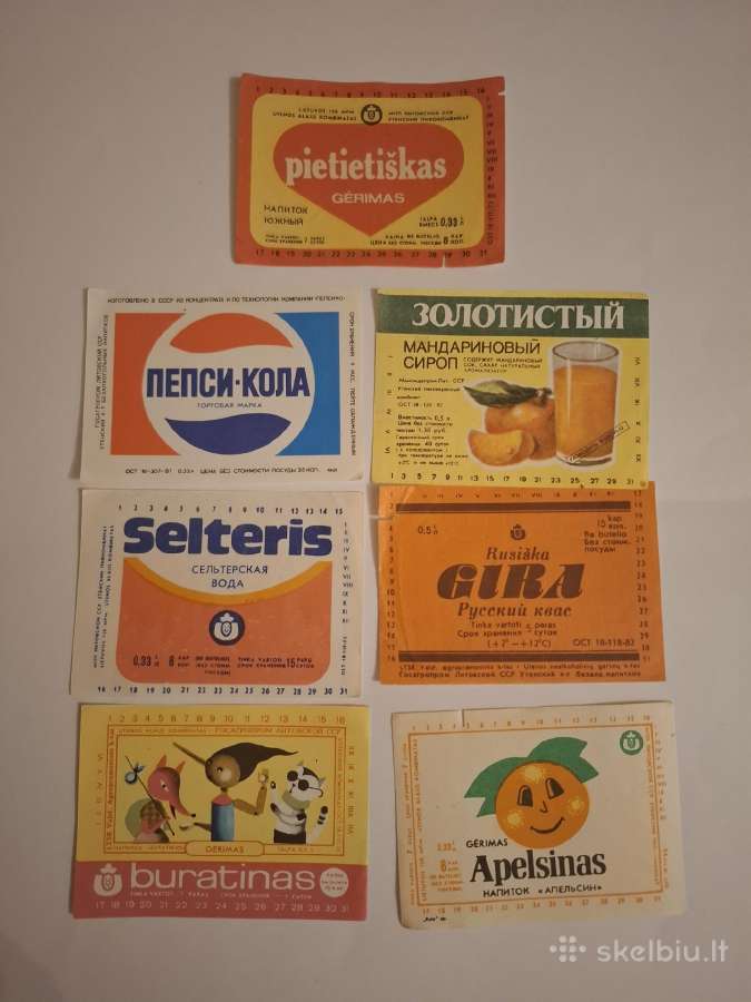Senos etiketės nuo limonadų ir alaus - nuotraukos Nr. 2