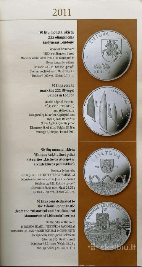 Lietuviškos kolekcinės monetos 1993-2011 - nuotraukos Nr. 3