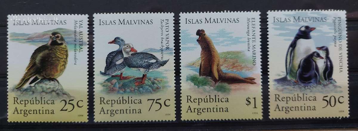 Argentina 1994 fauna , švarūs, Michel 2213-2216