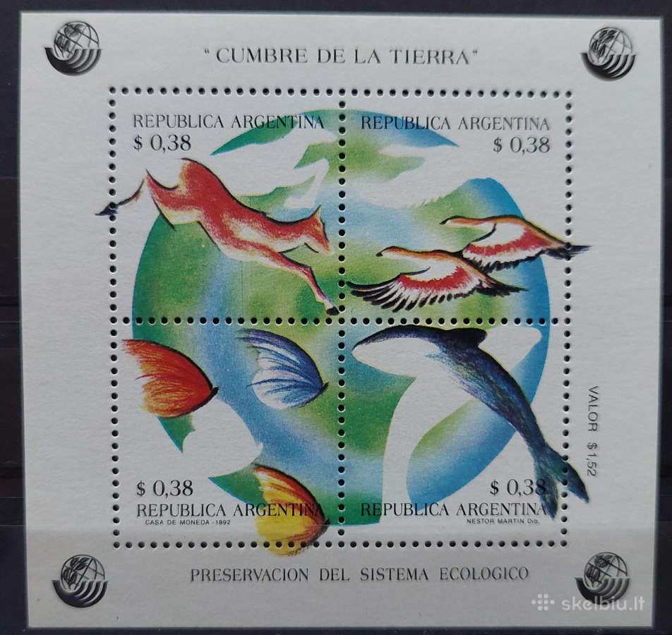 Argentina 1992 fauna, švarūs, Michel block51