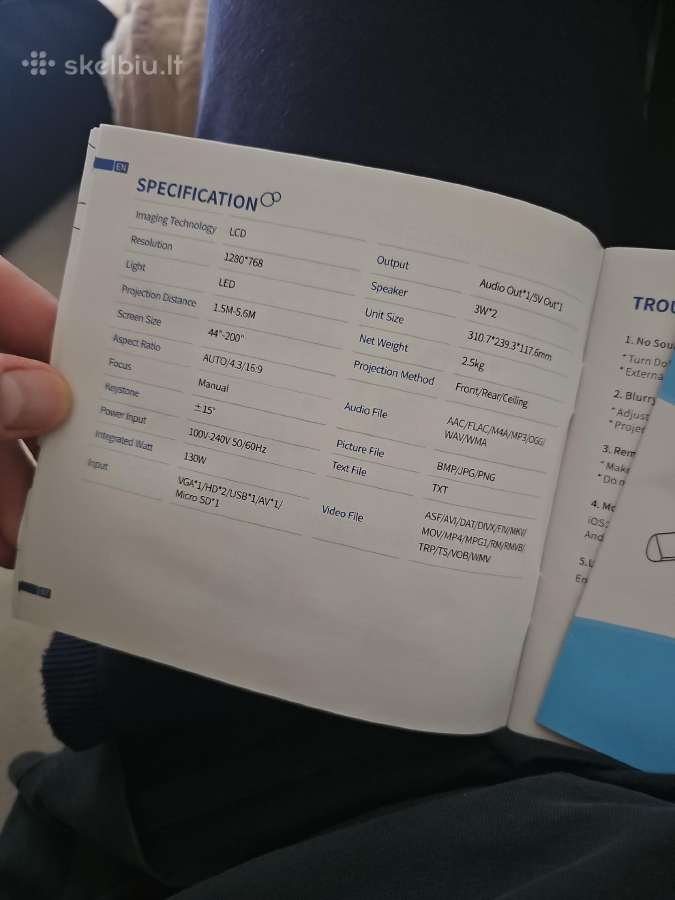Parduodu projektorių Vankyo Leisure 510 - nuotraukos Nr. 5