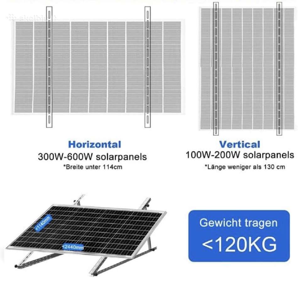2 saulės modulių laikikliai (0-90 laipsnių) - nuotraukos Nr. 5