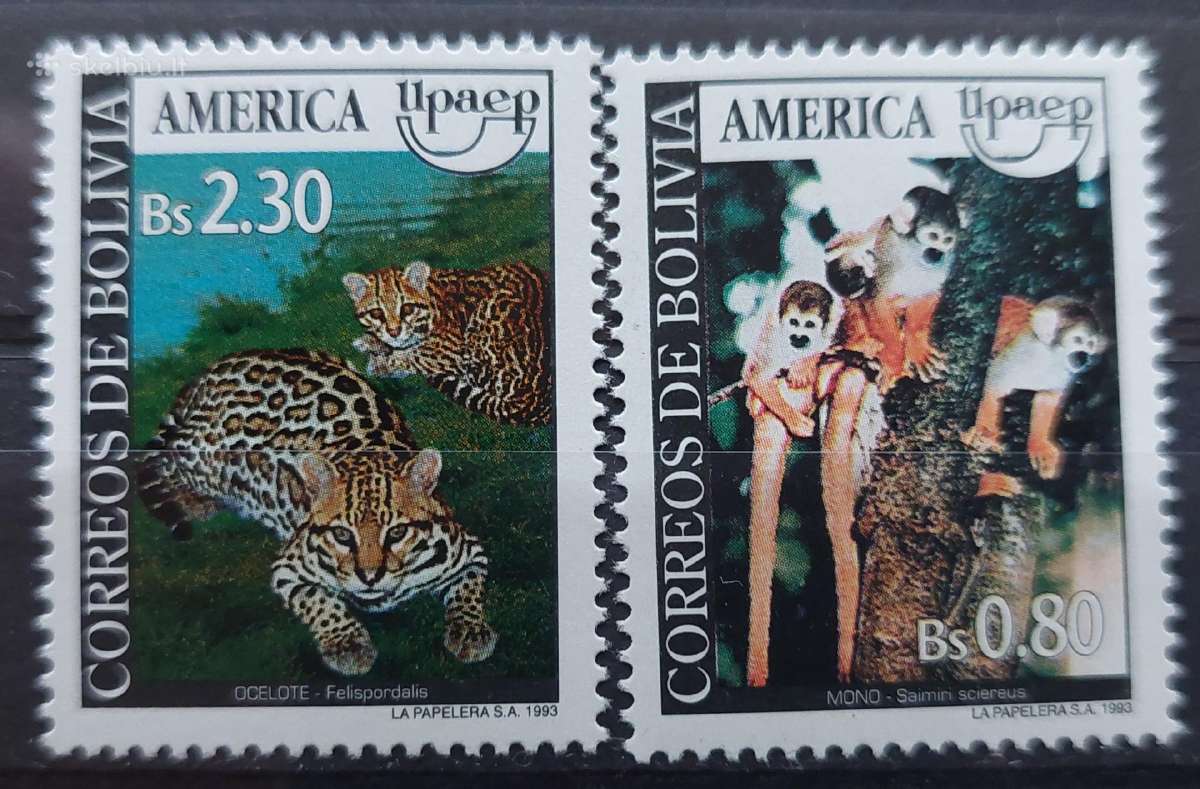 Bolivija 1993 gyvūnai, švarūs, Michel 1222-1223