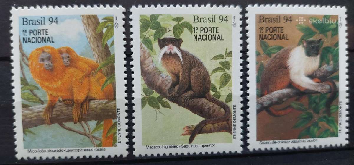 Brazilija 1994 beždžiones, švarūs, Michel 2589-259