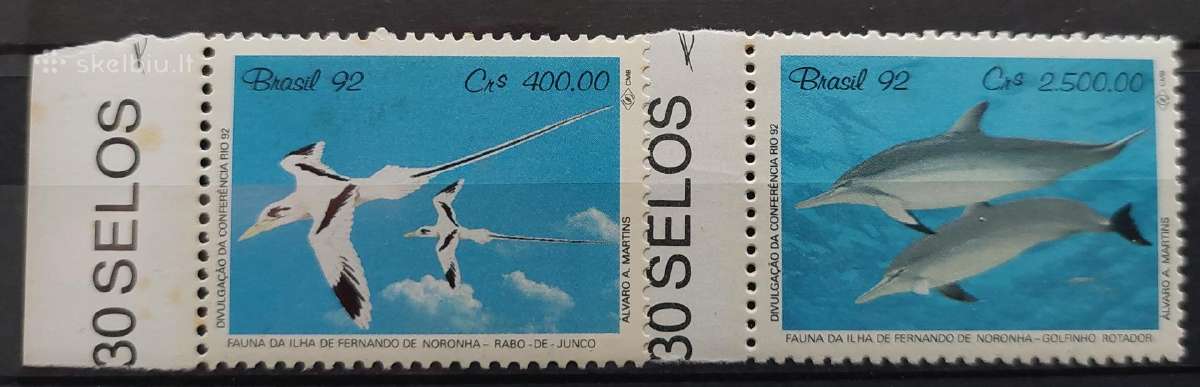 Brazilija 1992 fauna, švarūs, Michel 2455-2456