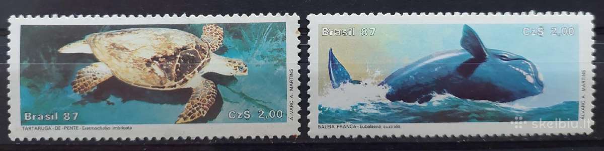 Brazilija 1987 vėžlys ir banginis, švarūs, Michel