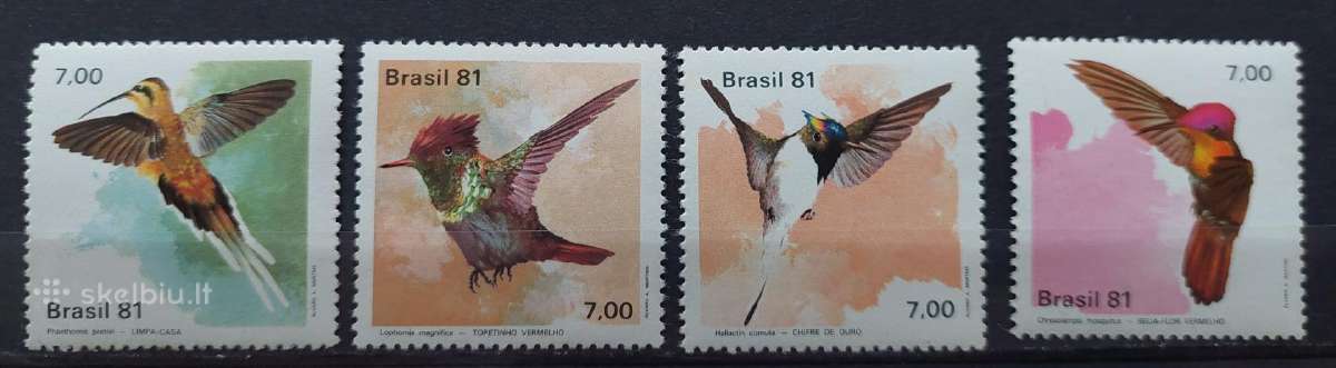 Brazilija 1981 paukščiai , švarūs, Michel 1823-182