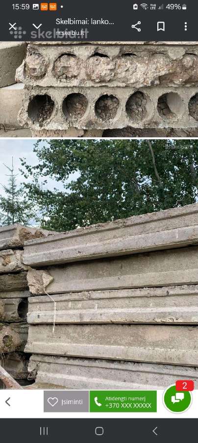 Perdengimo plokštės 1metras17€ 6.25m tel 0