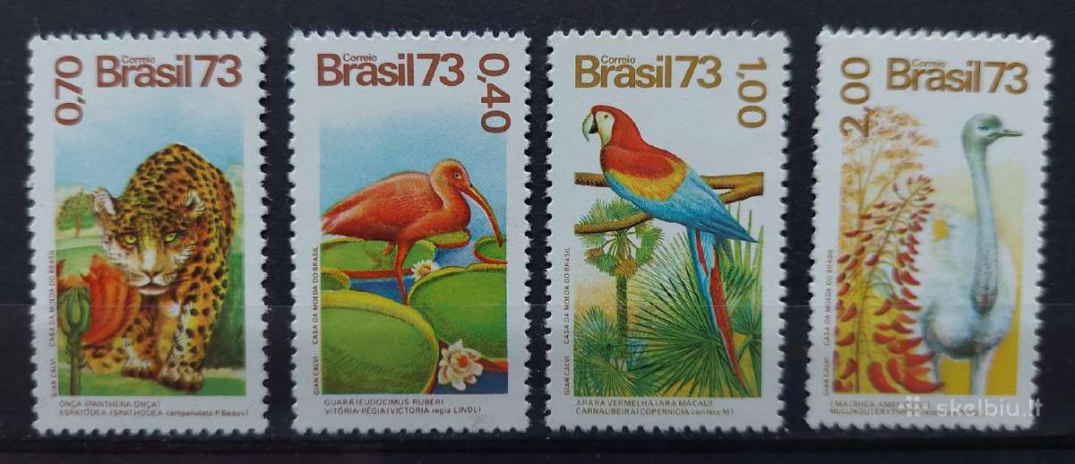 Brazilija 1973 fauna, švarūs, Michel 1415-1418
