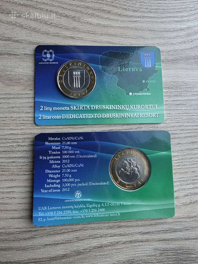 2012 metų 2 litai Bu kurortui Druskininkai