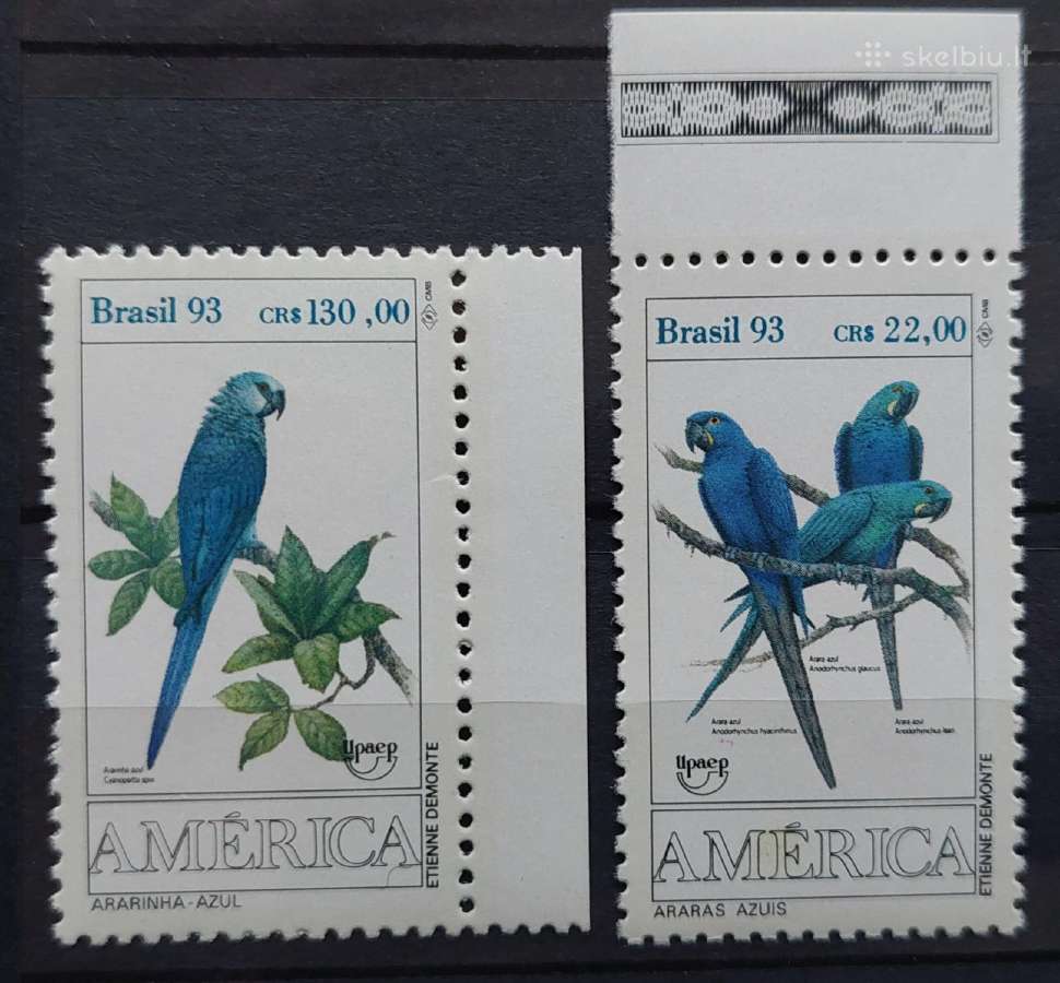 Brazilija 1993 papūgos , švarūs, Michel 2548-2549