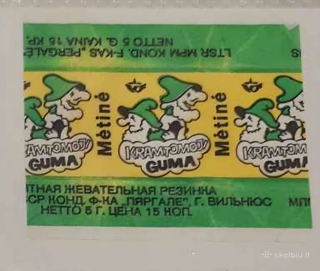 Ieskau kramtomoji guma popiereliai Pergale 5vnt - nuotraukos Nr. 3