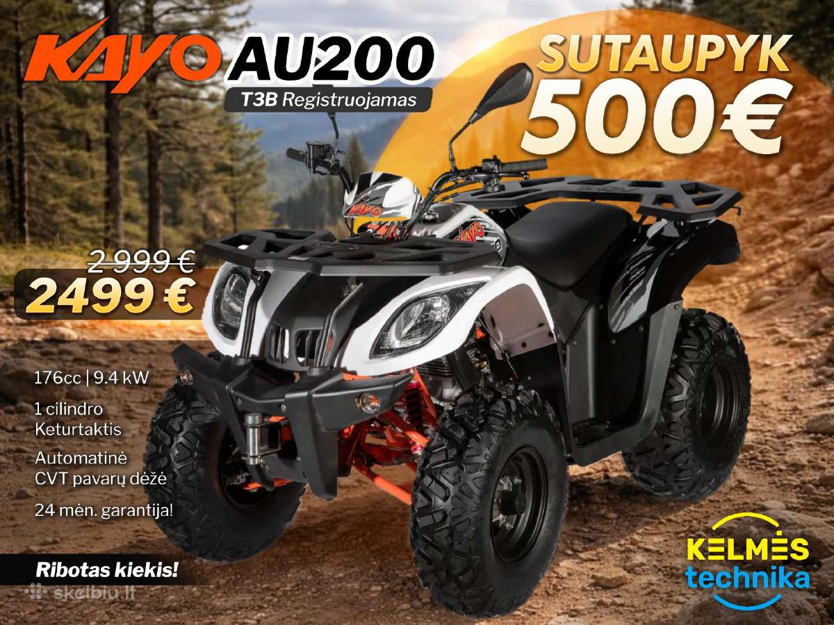 Registruojamas keturratis Kayo Au200t3b