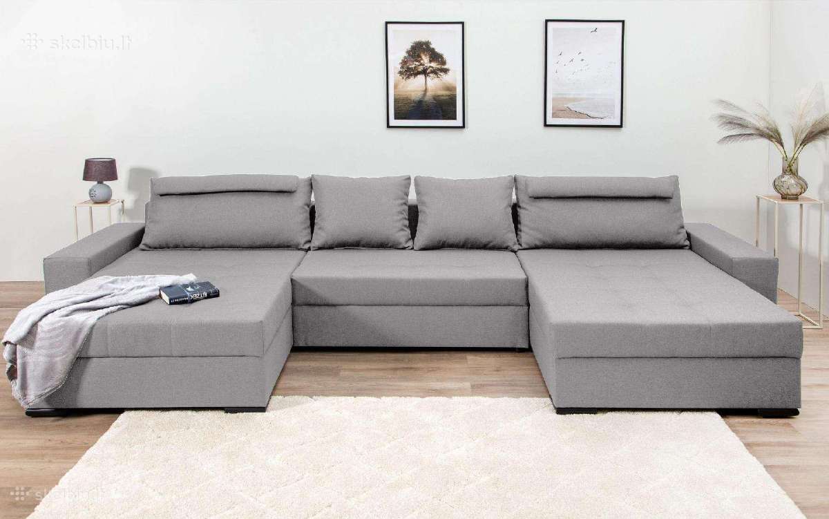 Minkštas kampas "Josy XXL" su miego funkcija +dėžė