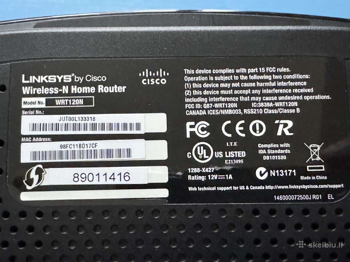 Parduodamas naudotas „wireless router“ Cisco Wrt12 - nuotraukos Nr. 8