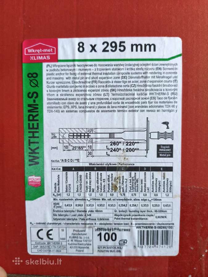 Poliesterolio tvirtinimo kaisciai
