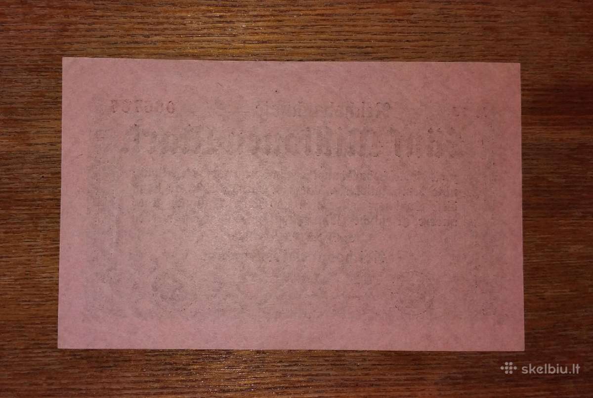 Vokietijos 5 mln markių banknotas - nuotraukos Nr. 2