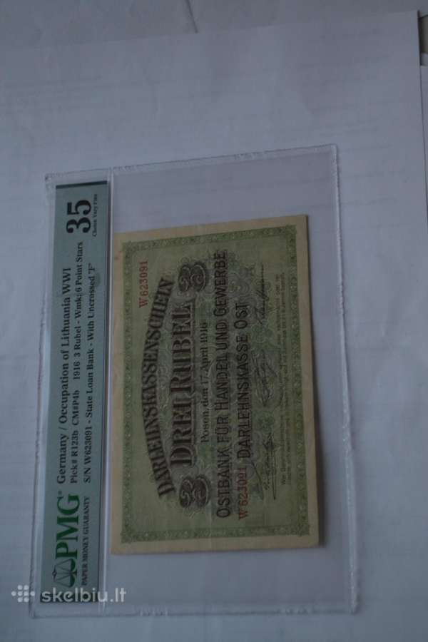 3 Ost rubliai 1916 m.