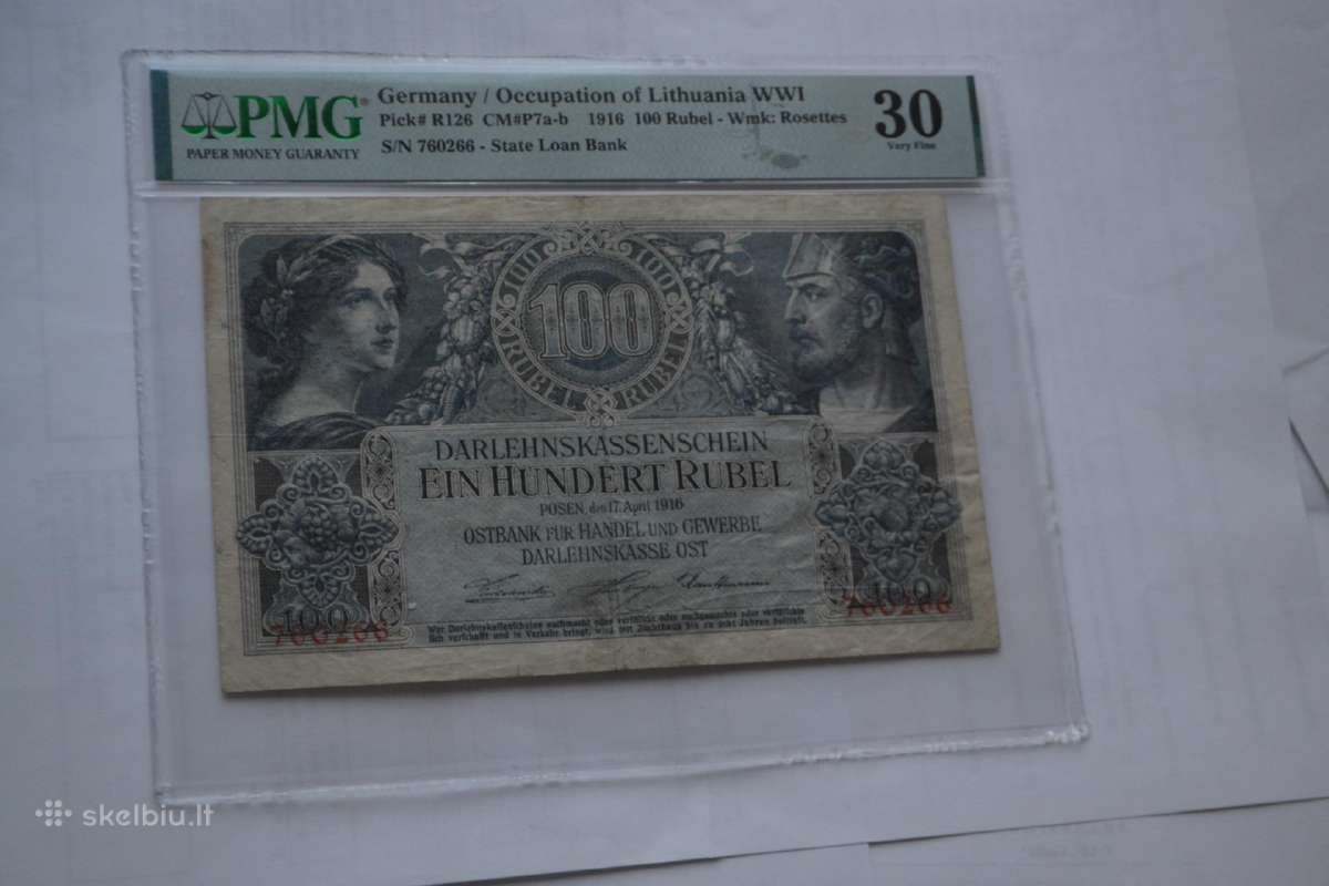 100 Ost Rubliu 1916 m. R,Lietuva-vokietija
