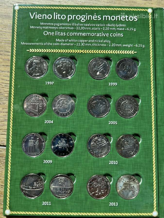 1 ir 2 Litu Unc monetu rinkinys - nuotraukos Nr. 4