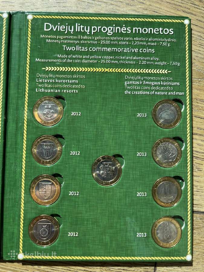 1 ir 2 Litu Unc monetu rinkinys - nuotraukos Nr. 5
