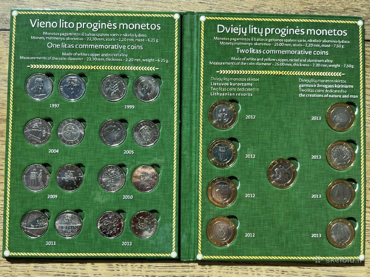 1 ir 2 Litu Unc monetu rinkinys - nuotraukos Nr. 6