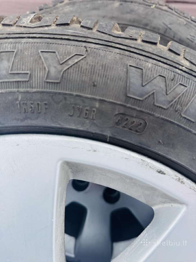 VW, lieti ratai R16, su žieminėmis padangomis M+s - nuotraukos Nr. 2