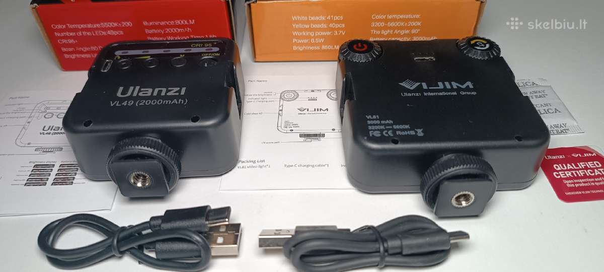 LED sviestuvas Ulanzi Vl49 Wb (2700 - 5500 K) - nuotraukos Nr. 3