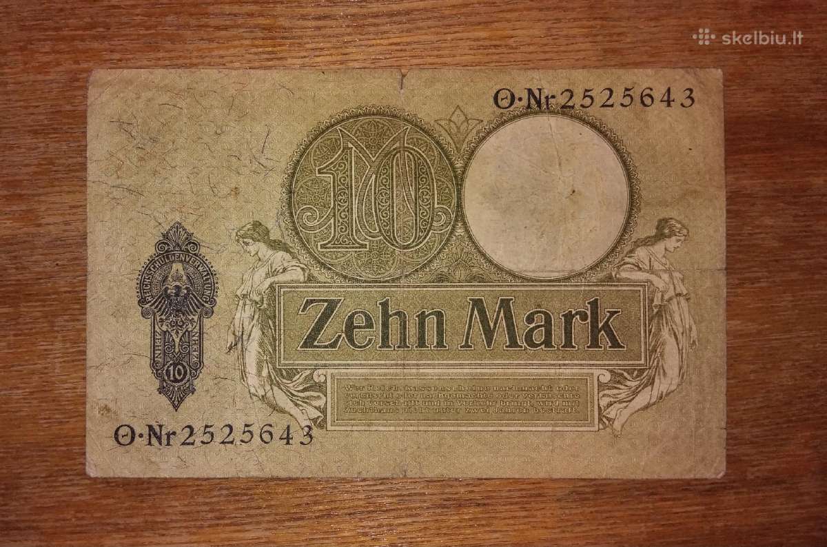 Vokietijos 10 markių banknotas - nuotraukos Nr. 2