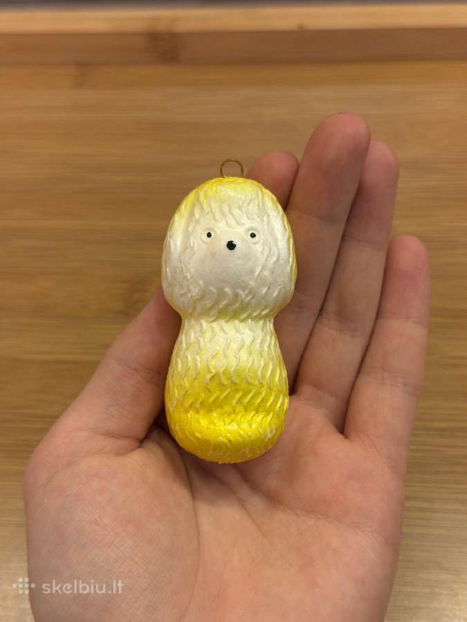 Geltonos meškutės eglutės papuošimas - nuotraukos Nr. 9