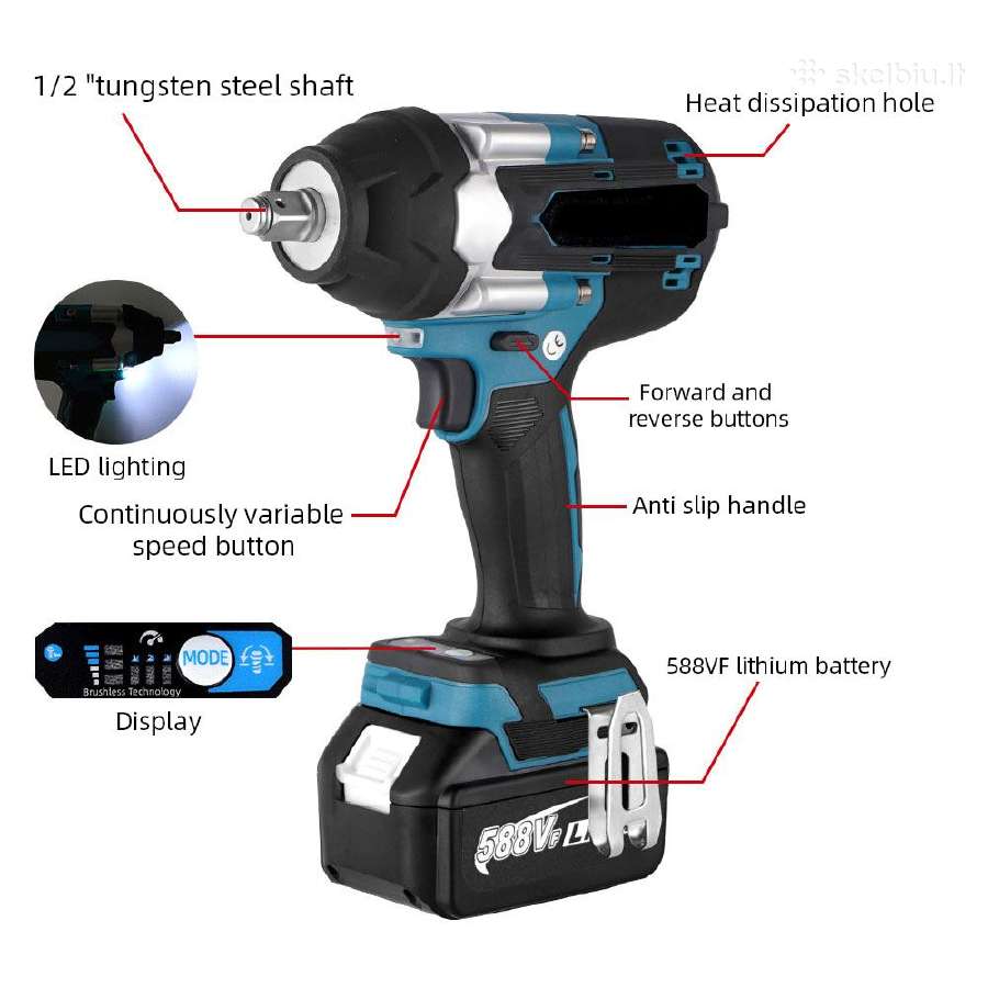 Galingas atitinka Makita Dtw700 - nuotraukos Nr. 10