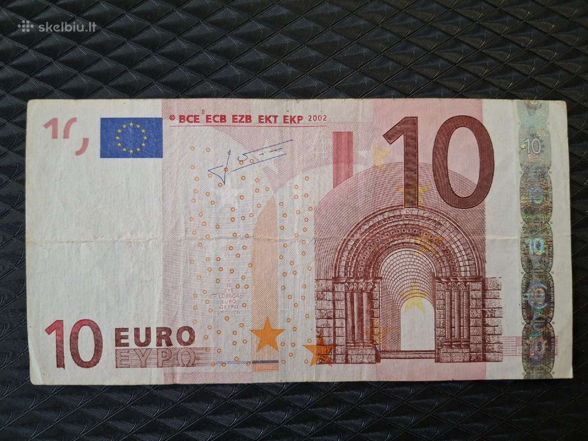 10 euro banknotas 2002 pirmos laidos