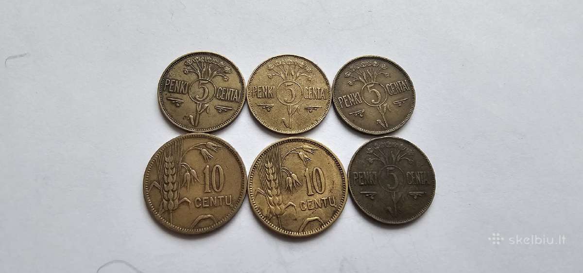 1925 tarpukario centai 6vnt