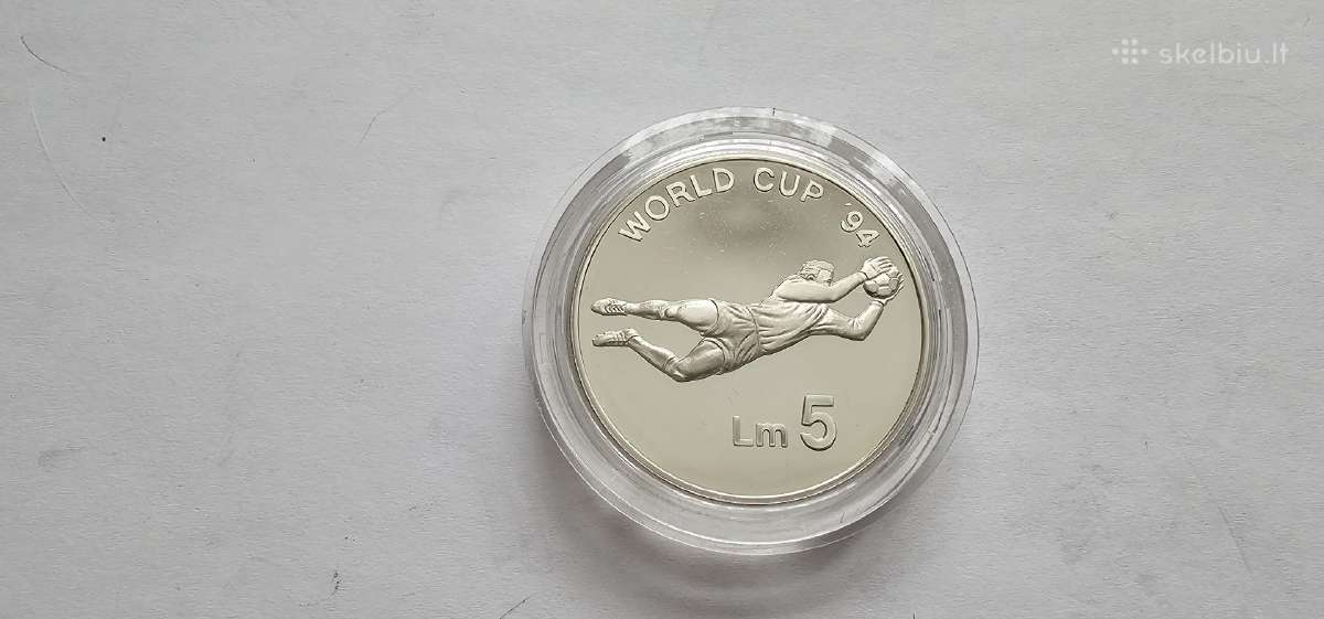 1993 5 liros Malta Proof Unc 31.47gr