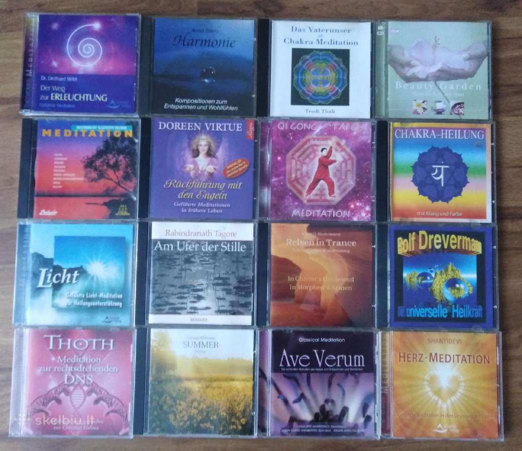 CD Meditacijos kompaktiniai diskai 16 vienetu
