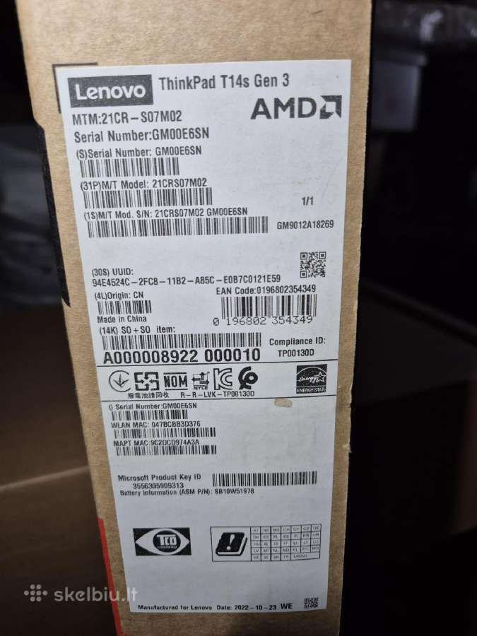 Naujas Lenovo Thinkpad T14s Gen3