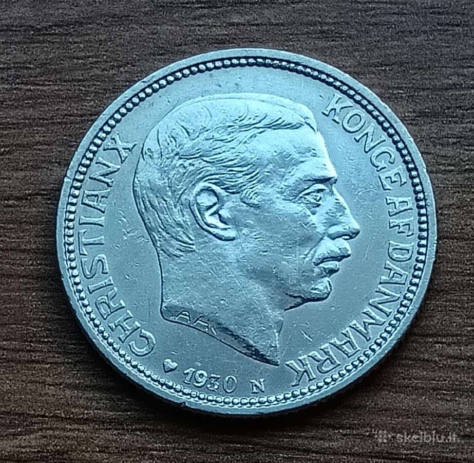 Danijos 2 kronų moneta 1930 m. - nuotraukos Nr. 2