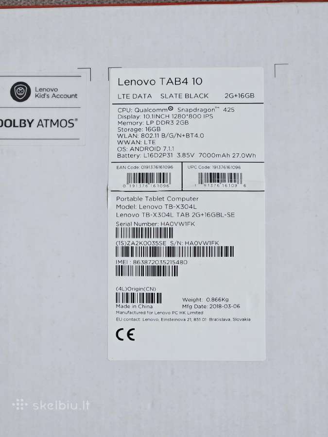 Lenovo Tab 4 10 - nuotraukos Nr. 2