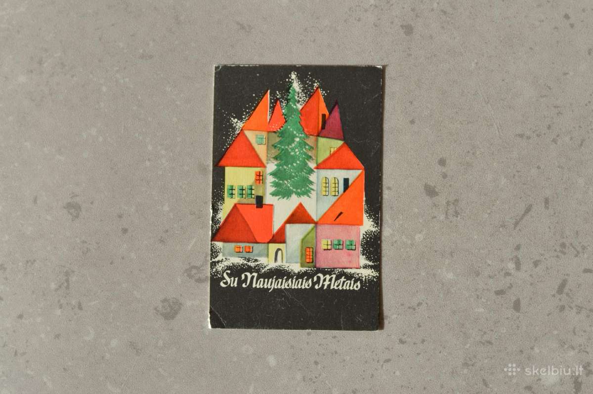Vintage šventinis atvirukas grafika