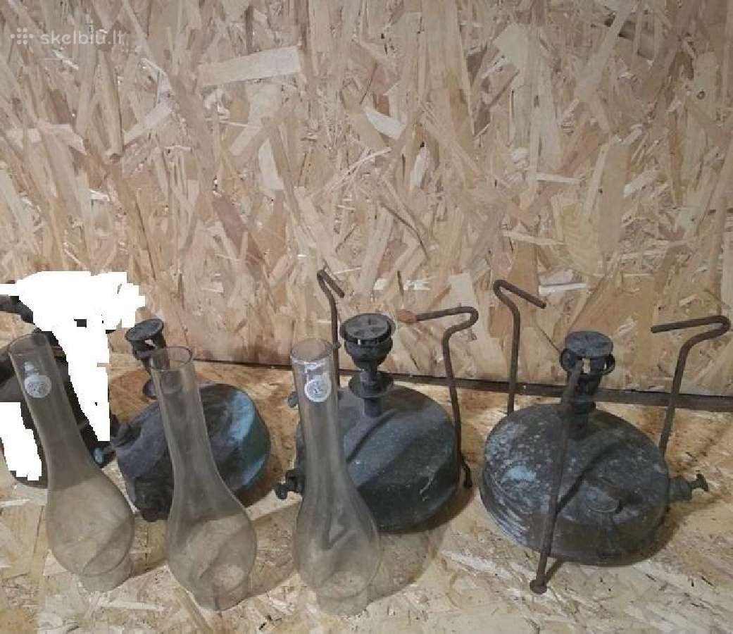 Senienos - 3 Žibalinės lempos su stiklais