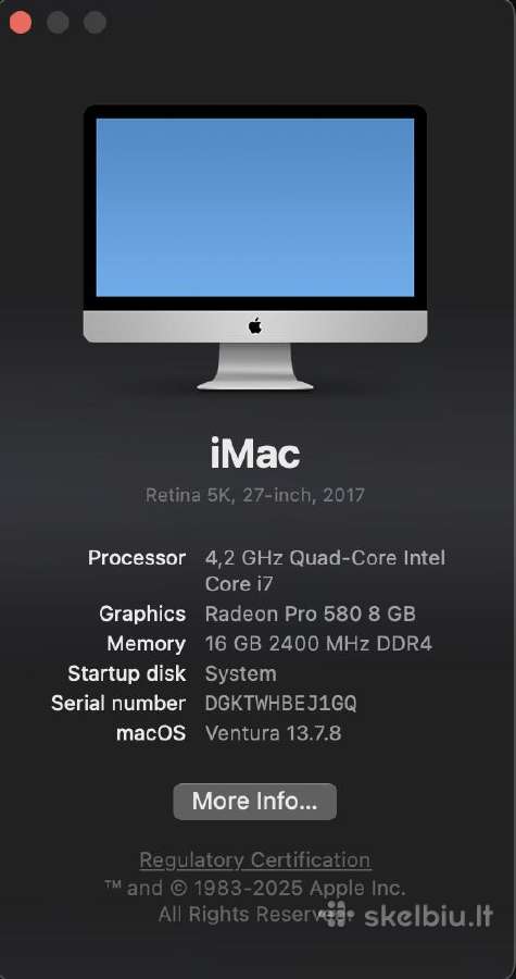 iMac 27" i7 4.2 Radeon Pro 580 - nuotraukos Nr. 4