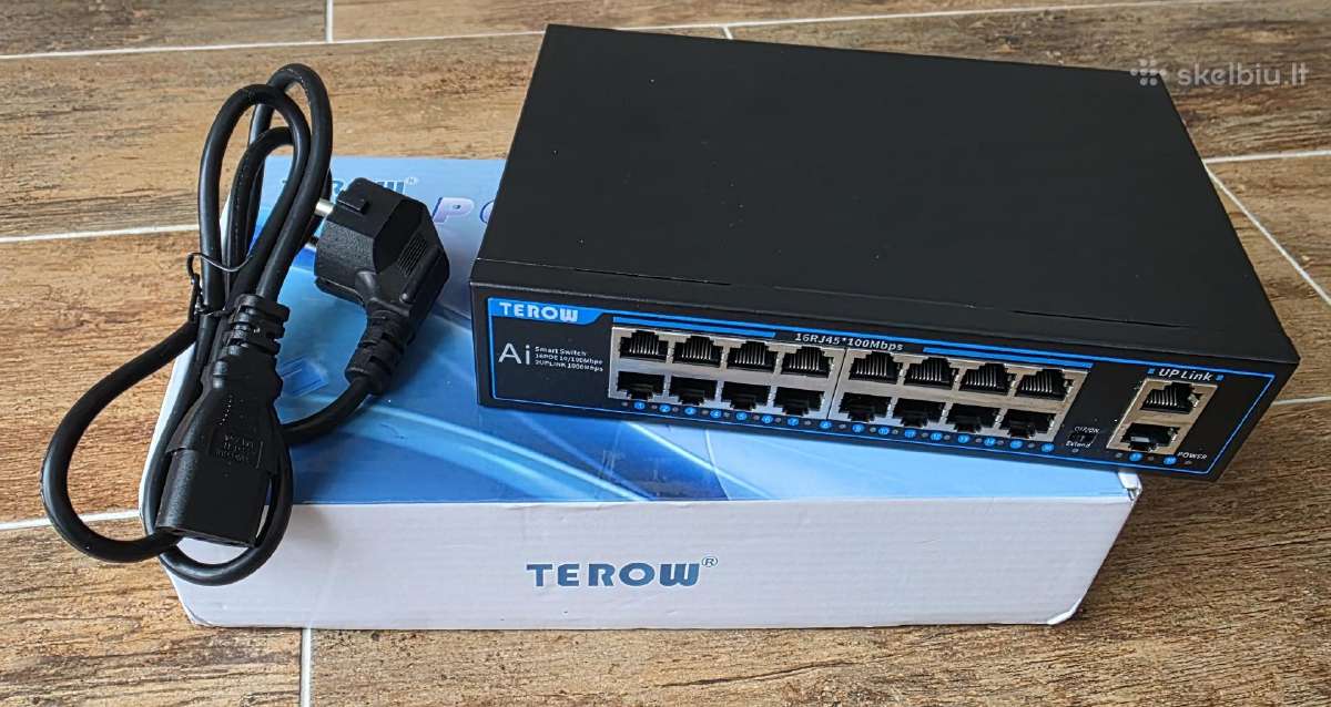 Poe Switch 16 + 2 ports fanless 250w - nuotraukos Nr. 13