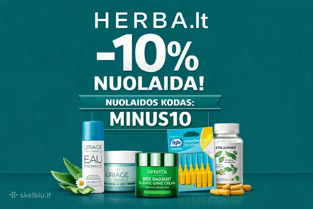 10% nuolaidos kodas apsipirkti Herba