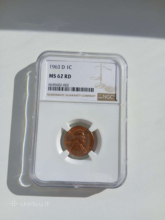 JAV 1963 D Lincoln cent Ngc