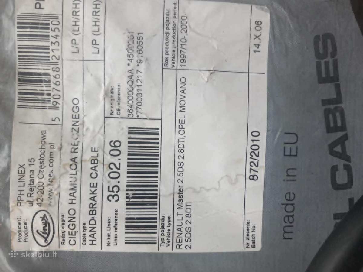 Renault Master 2,8 Tdi dalys - nuotraukos Nr. 2