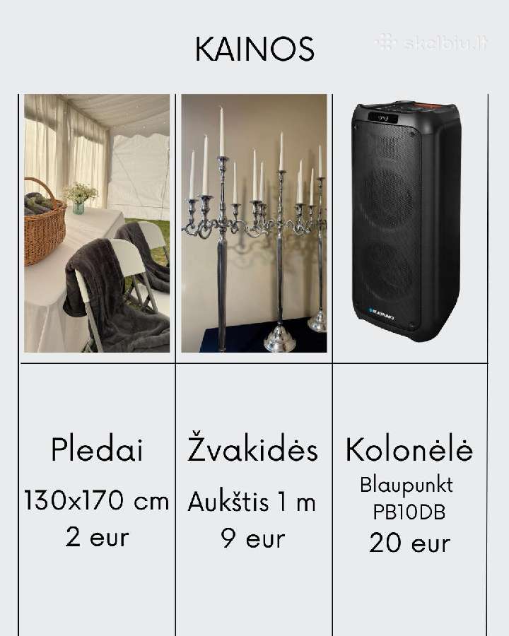 Palapinių, stalų, kėdžių ir garso kolonės nuoma - nuotraukos Nr. 28