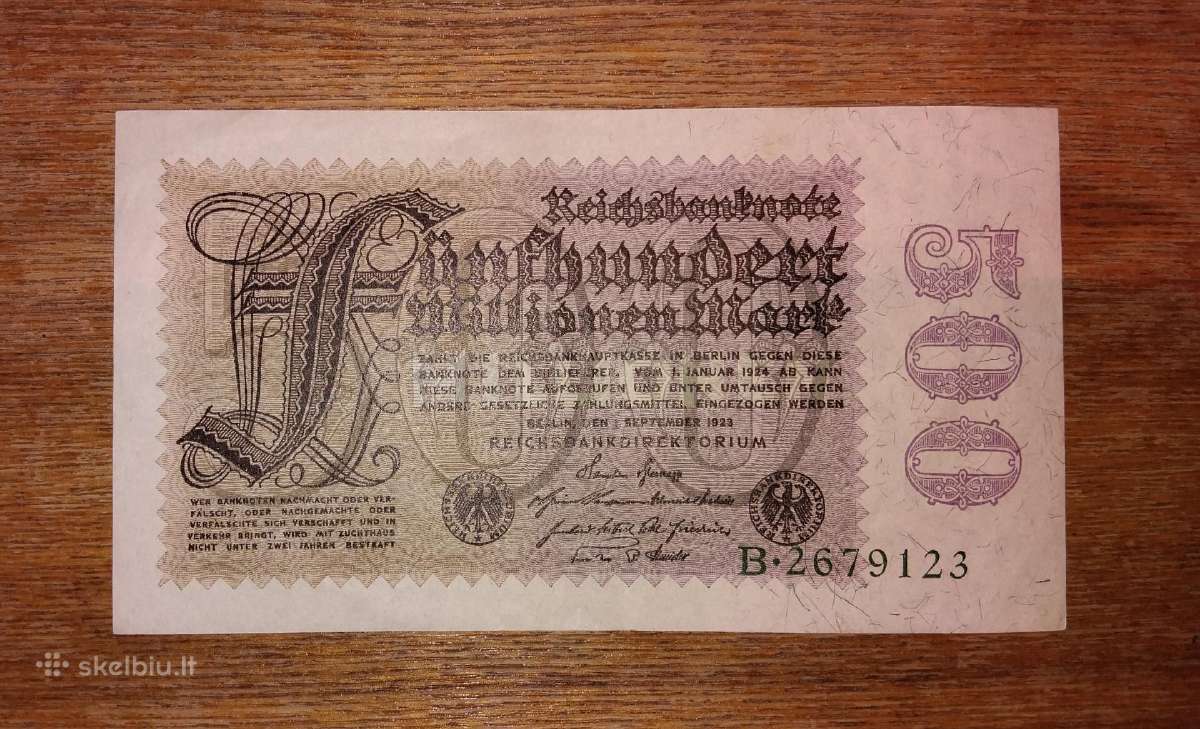 Vokietijos 500 mln markių banknotas