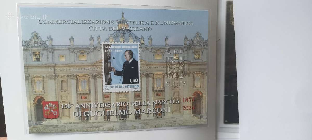Vatikano 2 eurų moneta ''Marconi ''aplanke 2024 - nuotraukos Nr. 2