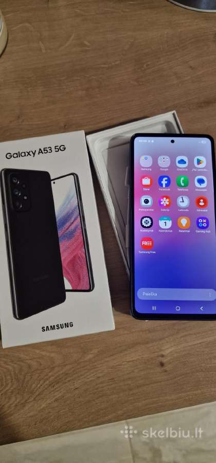 Samsung galaxy A53 5G - 90 Eur puiki būklė! Juoda.